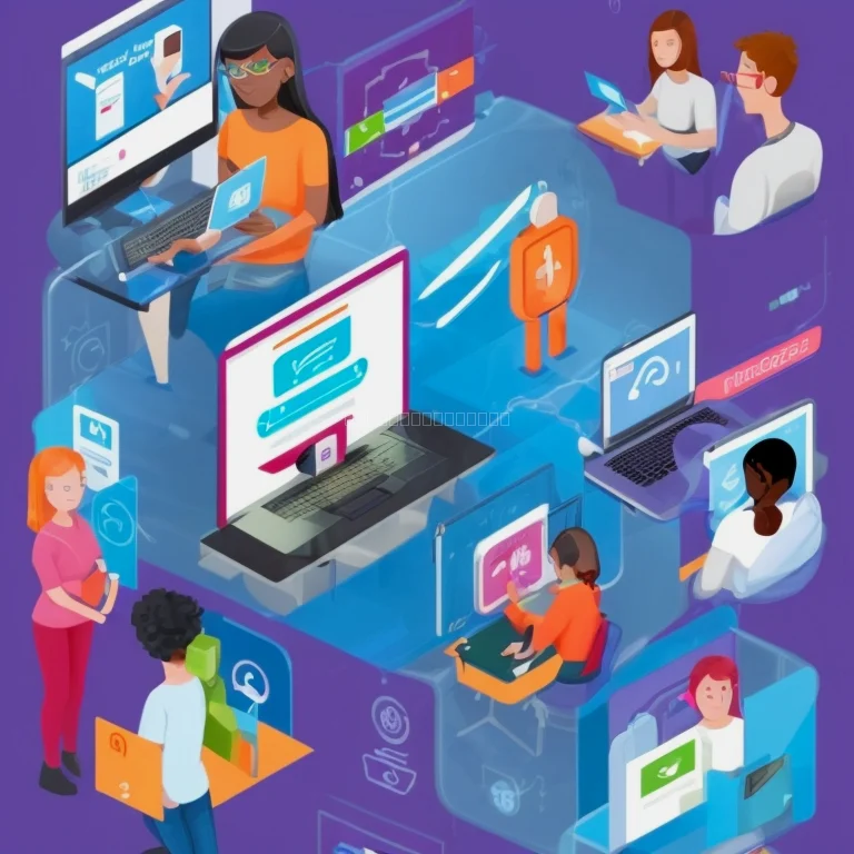 安心して学ぶ人々のイラスト