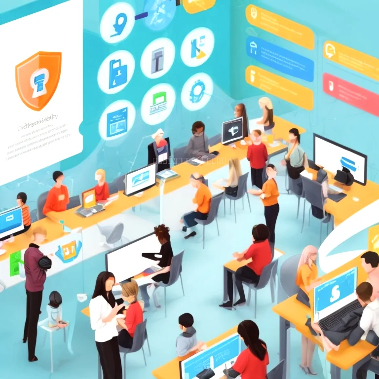 安心してテクノロジーを使う人々の写真